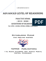 Advanced Level of Reasoning: Topper 27 The Prelims Master - : Questions of Gpssb:-Reasoning