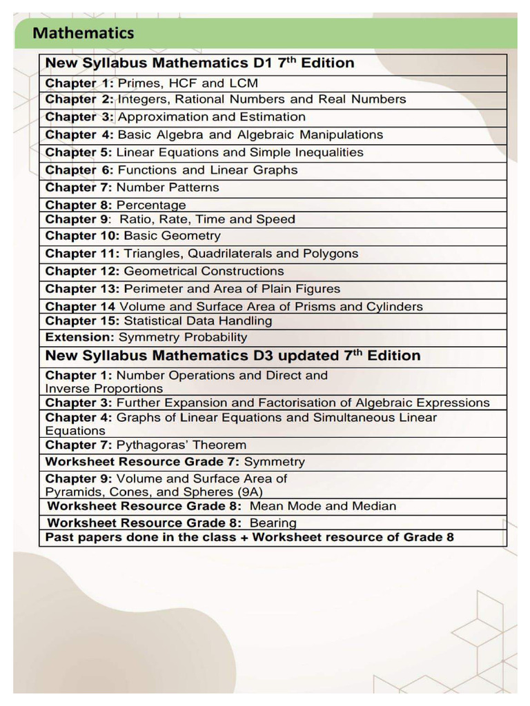 Cambridge checkpoint maths syllabus pdf