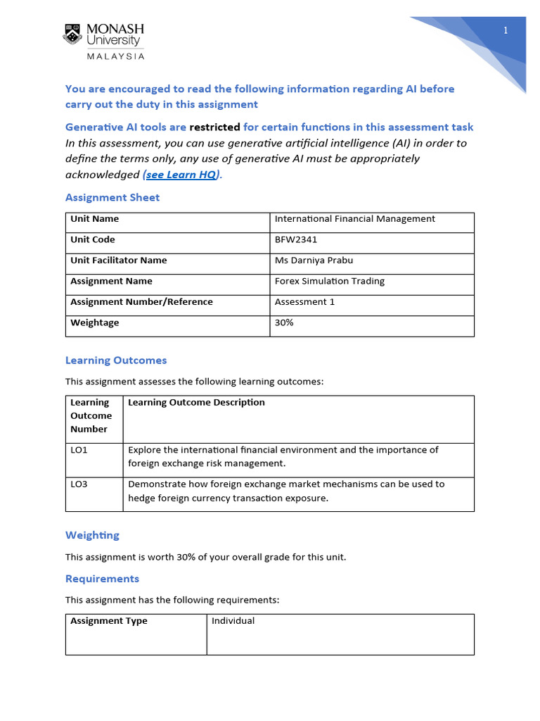 Forex Trading & Analysis Assignment | PDF | Foreign Exchange Market ...