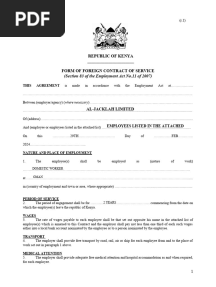 Form of Foreign Contract of Service LD 21