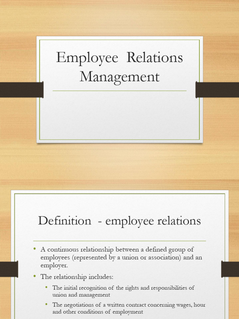 Understanding Employee Relations Management | PDF | Employment | Strike ...