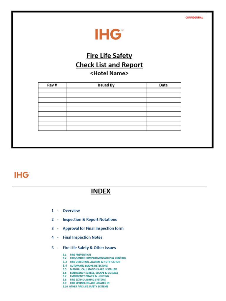Hotel Fire Life Safety Checklist | PDF | Fire Sprinkler System | Duct ...