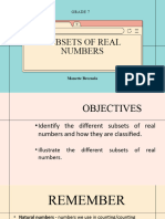 Subsets of Real Numbers