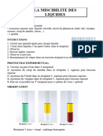 3-Les Liquides Miscibles Et Non Miscibles - Expérience