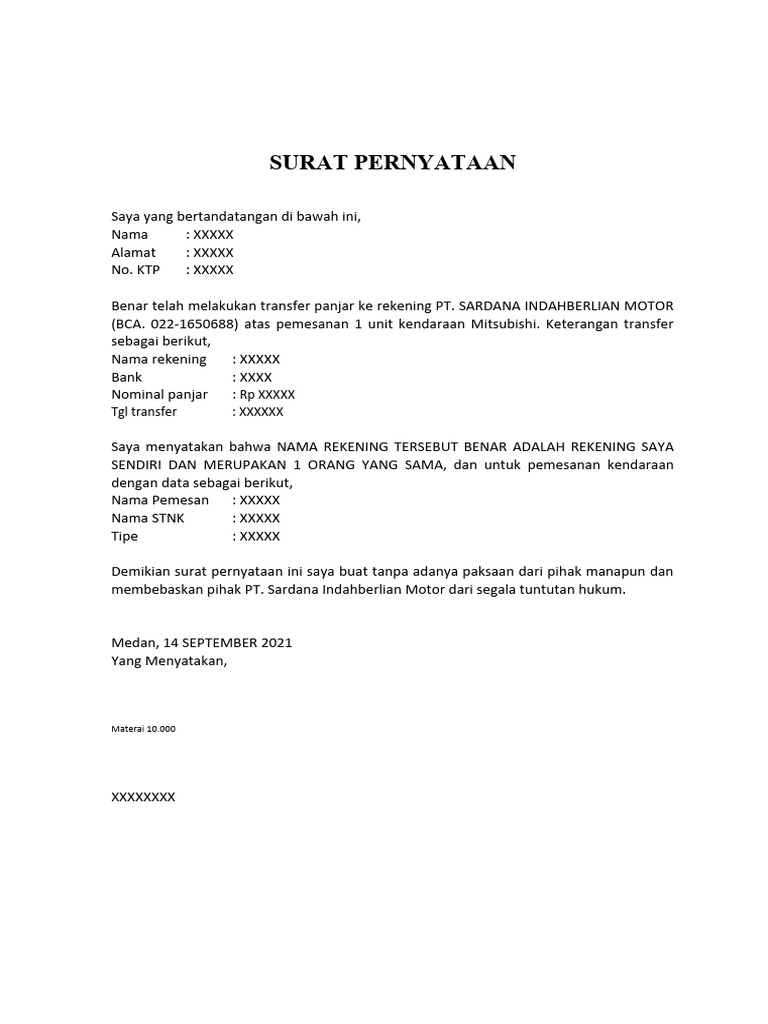 SP Transfer Beda Nama (1 Org Yang Sama, Kurang Marga DLL) | PDF ...