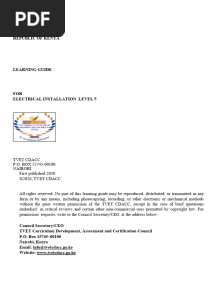 Electrical Installation Level 5 Learning Guide
