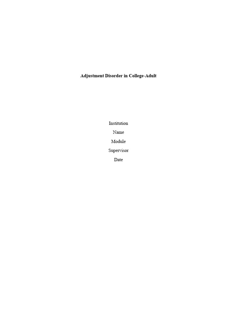 College Students & Adjustment Disorder | PDF | Mental Disorder | Stress ...