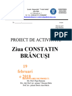 Ziua Brancusi Proiect de Activittate Pe o Zi