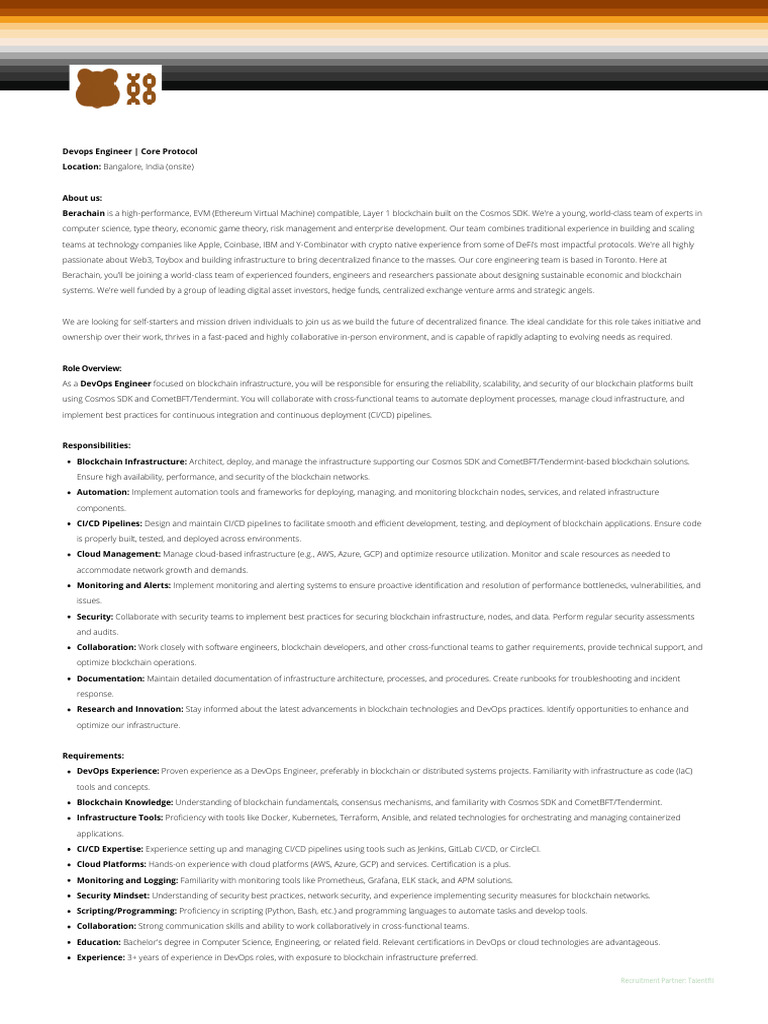 Berachain - DevOps Engineer | PDF | Cloud Computing | Computer Security