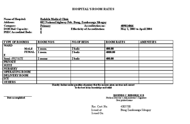 Room Rates | PDF
