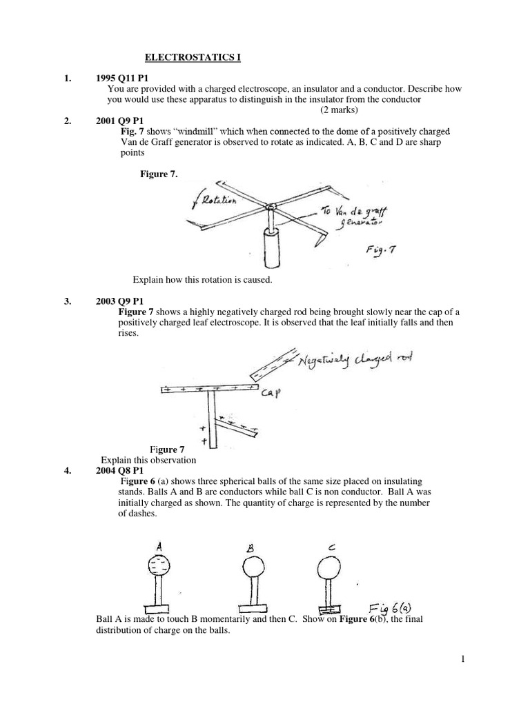 Electrostatics I Pdf Electric Charge Electricity