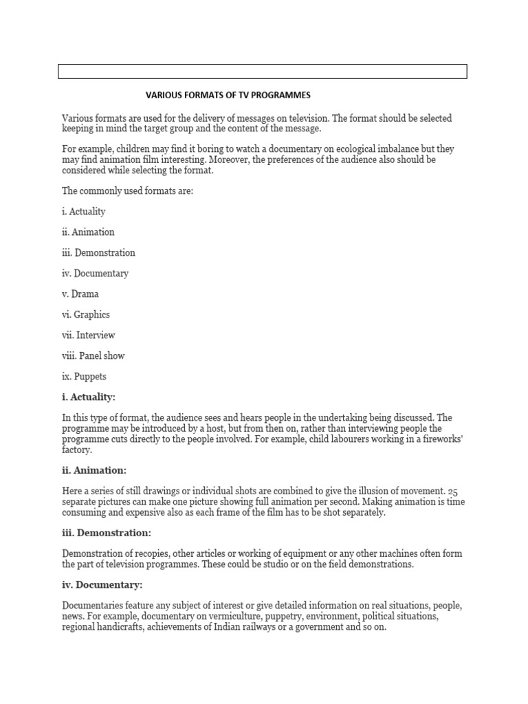 Write Of Various Formats