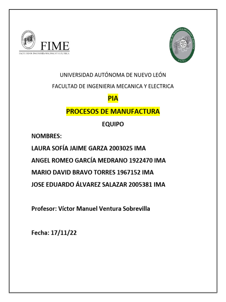 Pia procesos de manufactura pdf