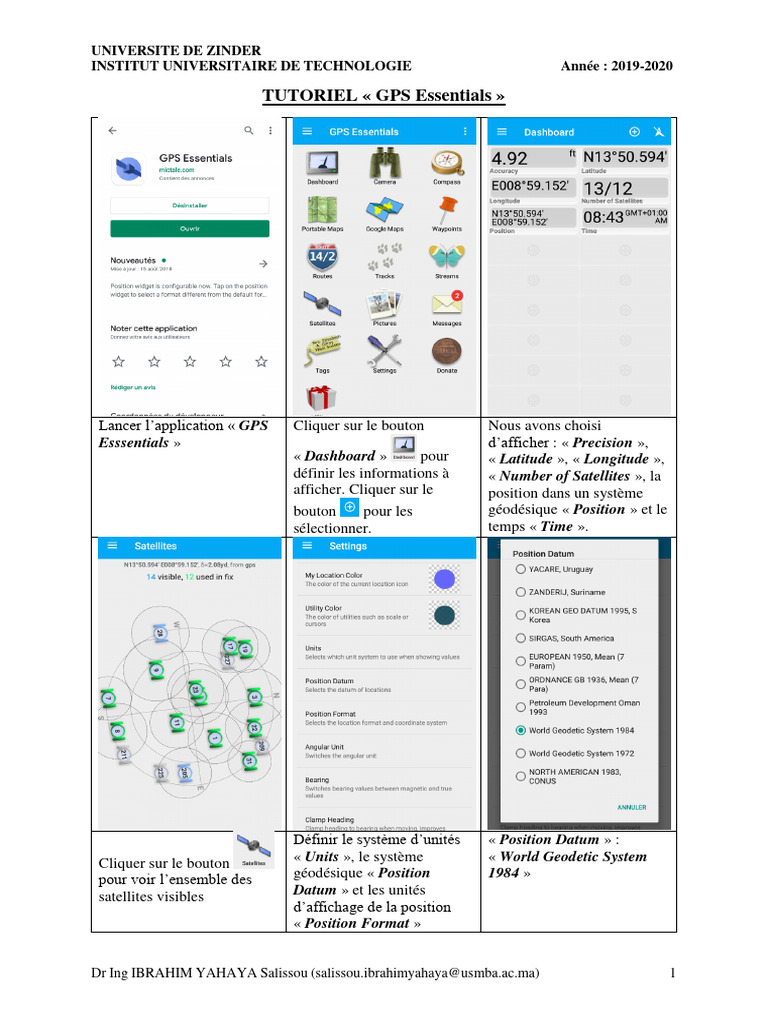 Tutoriel sur l'application GPS Essentials | PDF | Système de ...