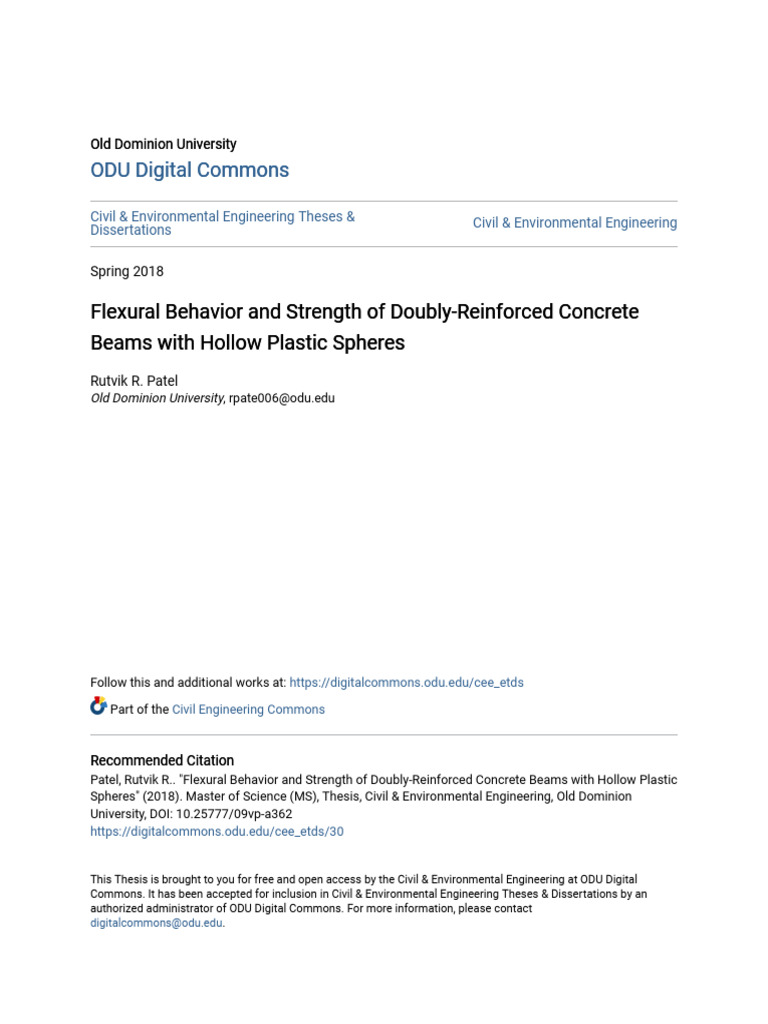 Flexural Behavior and Strength of Doubly-Reinforced Concrete Beam ...