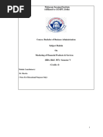 Marketing of Financial Products & Services - Code 307 - BBA (B & I) - Sem V