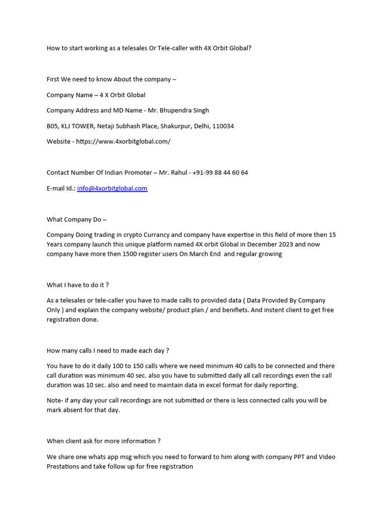 How to start working as a telesales or tele pdf software web 2 0