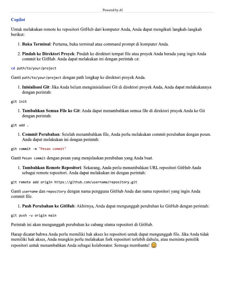 Cara Push Dan Commit Direktory Github | PDF