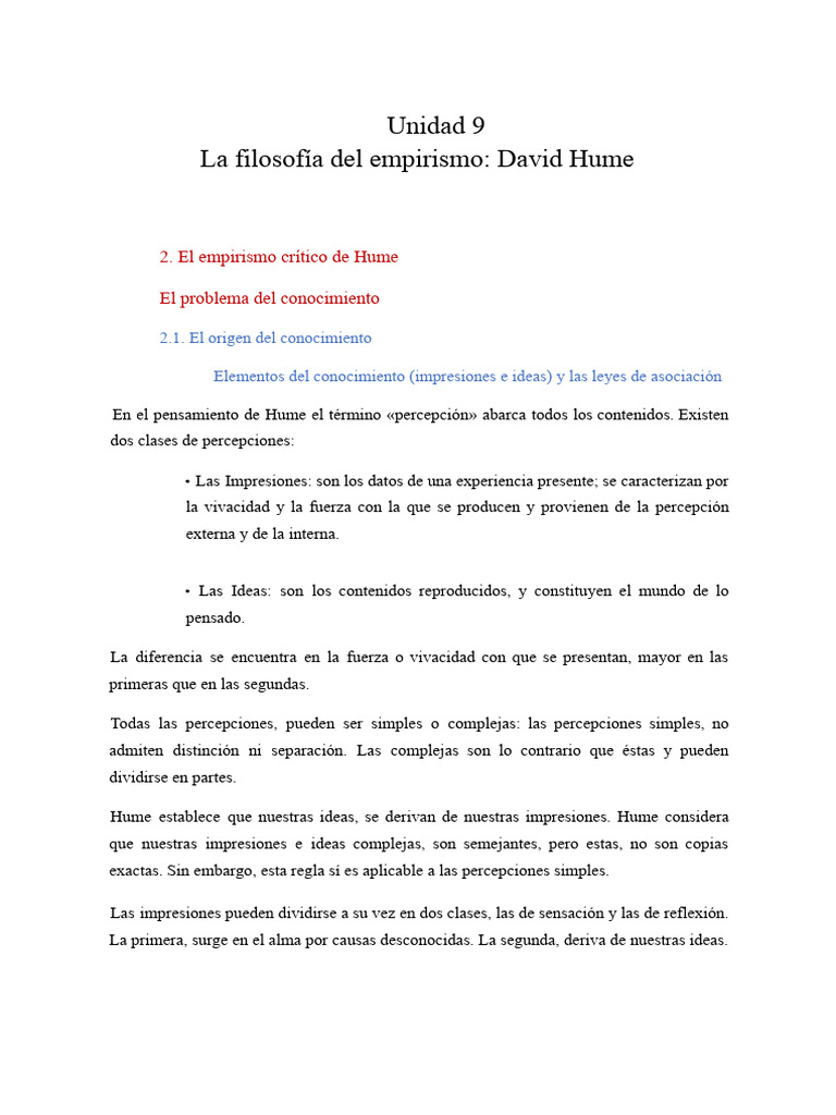 Empirismo crítico de Hume y conocimiento | PDF | David Hume | Causalidad