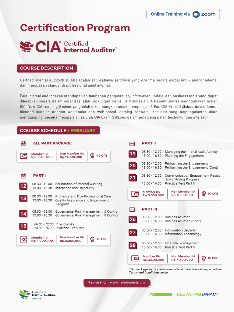 CIA Certification Course in Indonesia | PDF | Internal Audit | Audit
