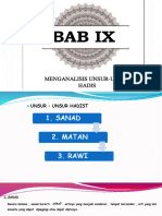 BAB IX - Unsur-Unsur Hadits