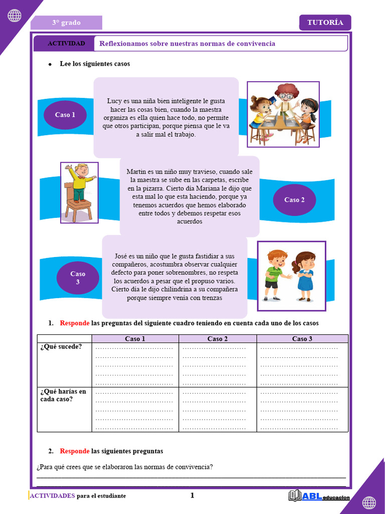 Normas de Convivencia en 3° Grado | PDF | Juegos y actividades