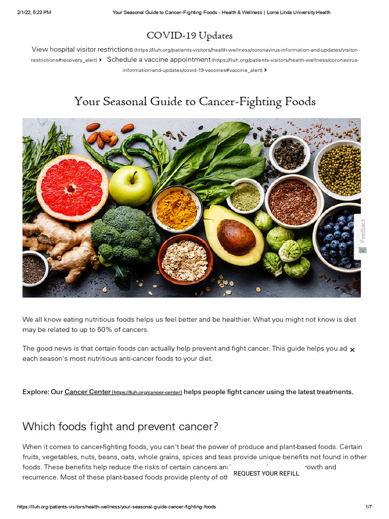 Your Seasonal Guide To Cancer-Fighting Foods - Health & Wellness - Loma ...
