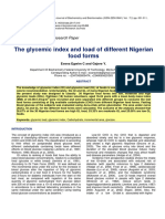 The Glycemic Index and Load of Different Nigerian Food Forms