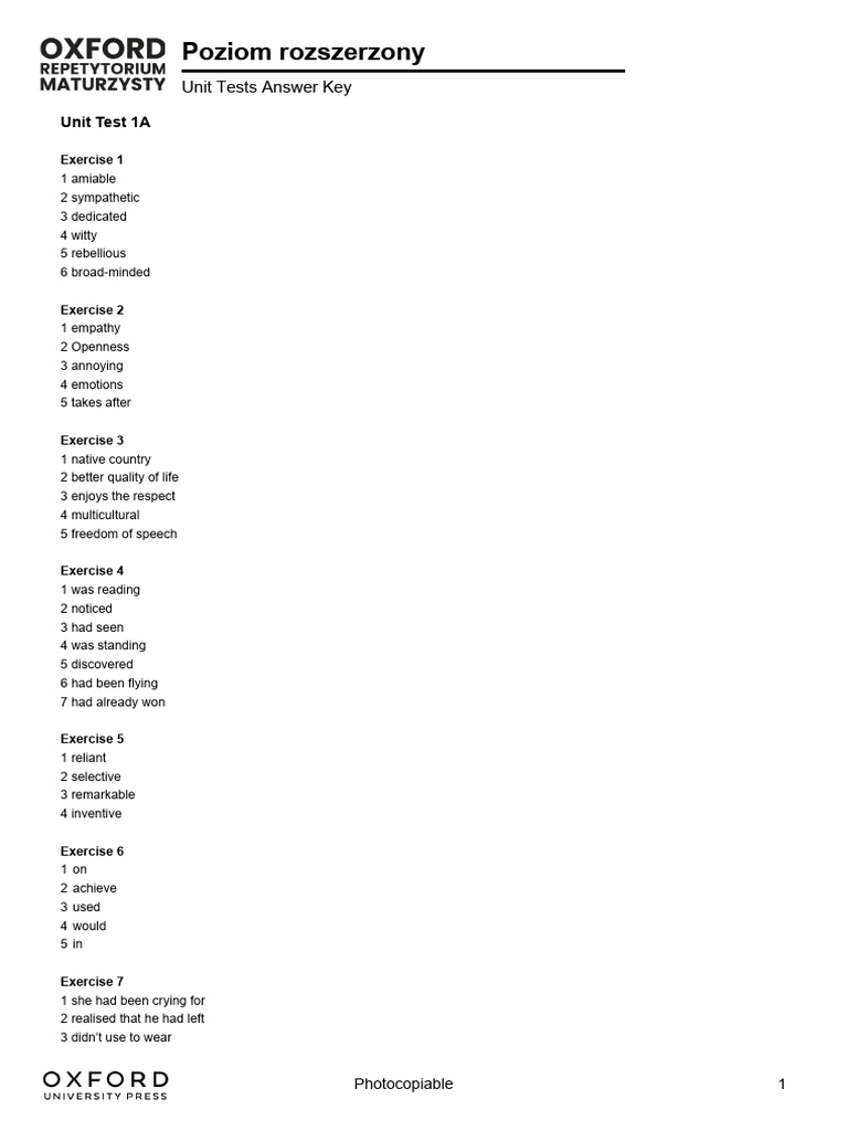 Orm 2 Unit Tests Answer Key | PDF | Verb