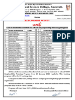 UNNATI List of Selected Students