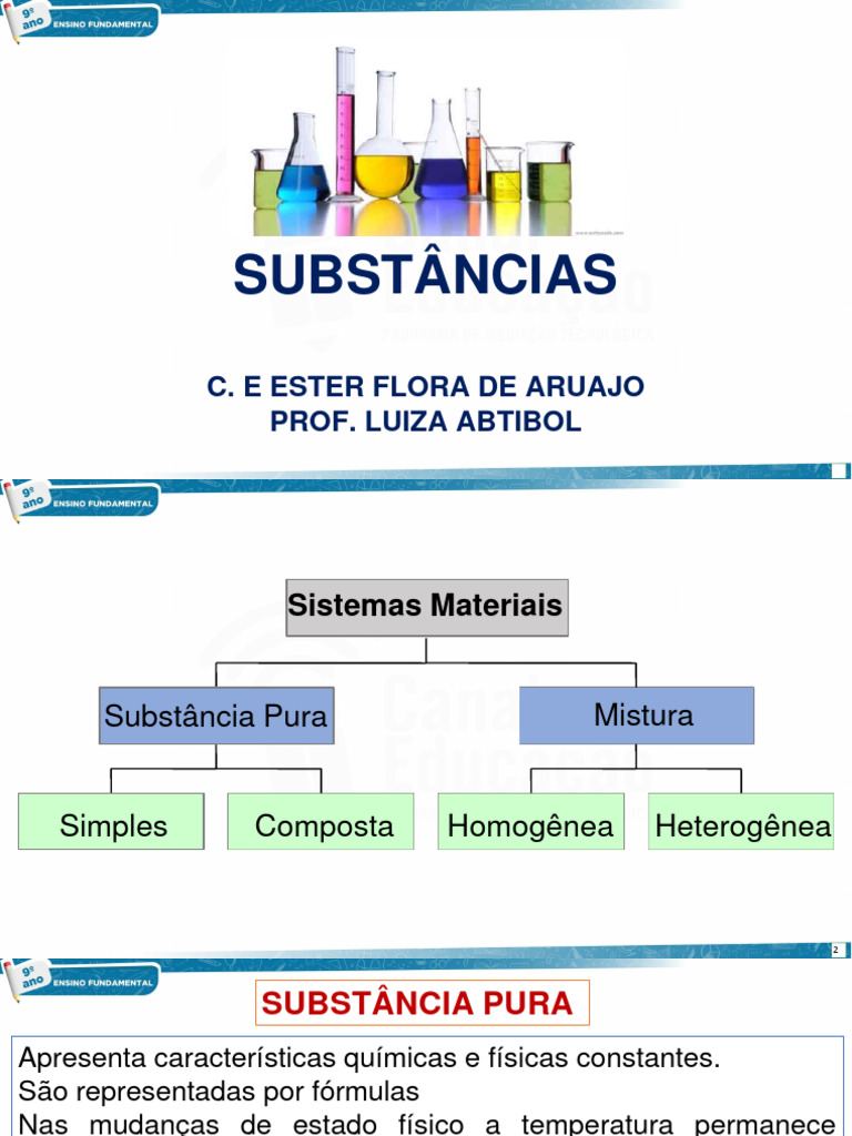 Classificação de Substâncias Químicas | PDF | Ciências e Matemática