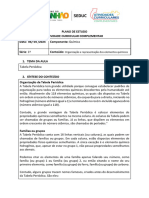 PLANO DE ESTUDO - Organização e representação dos elementos químicos