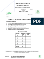 Chemistry Form 3 End Term 1 2024