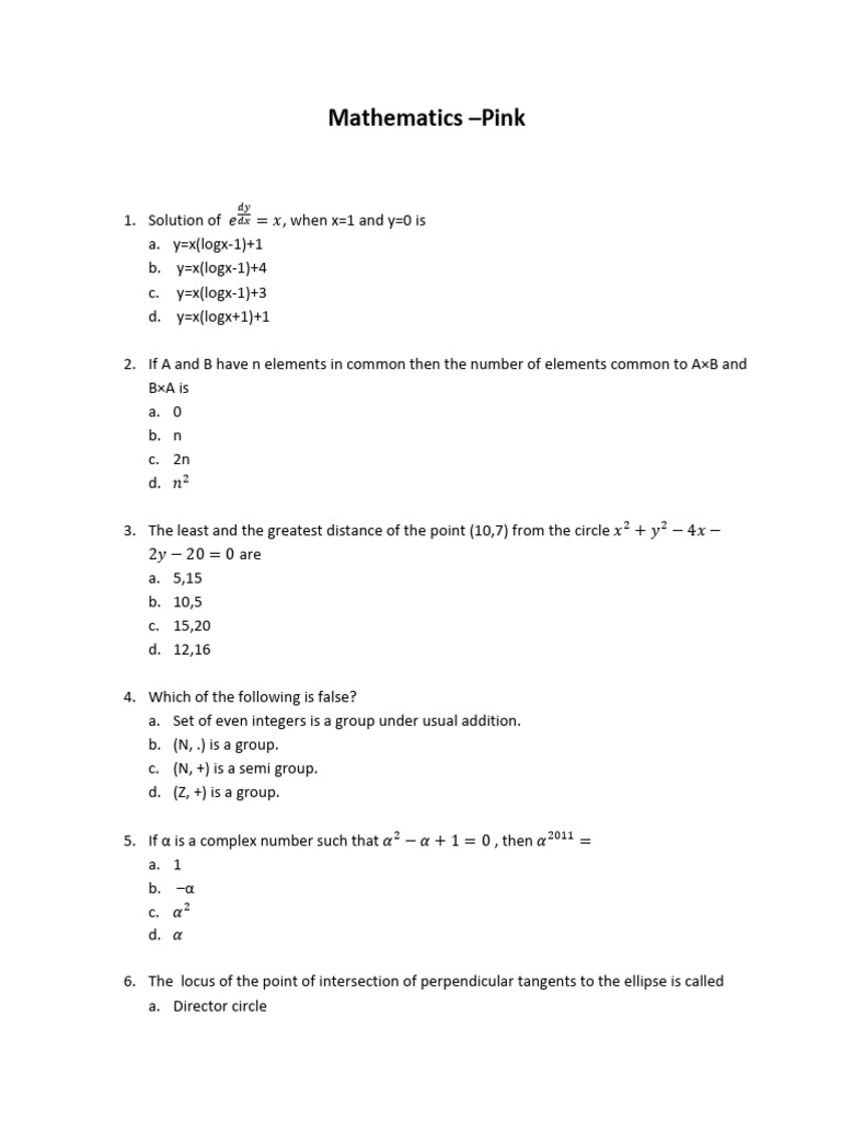 3rd Set Pink Maths | Download Free PDF | Geometric Shapes | Euclidean ...