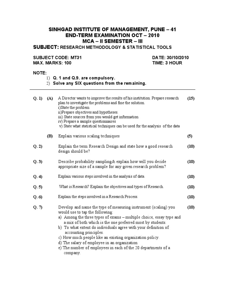 Endterm RM Paper-2010 | PDF | Art | Computers