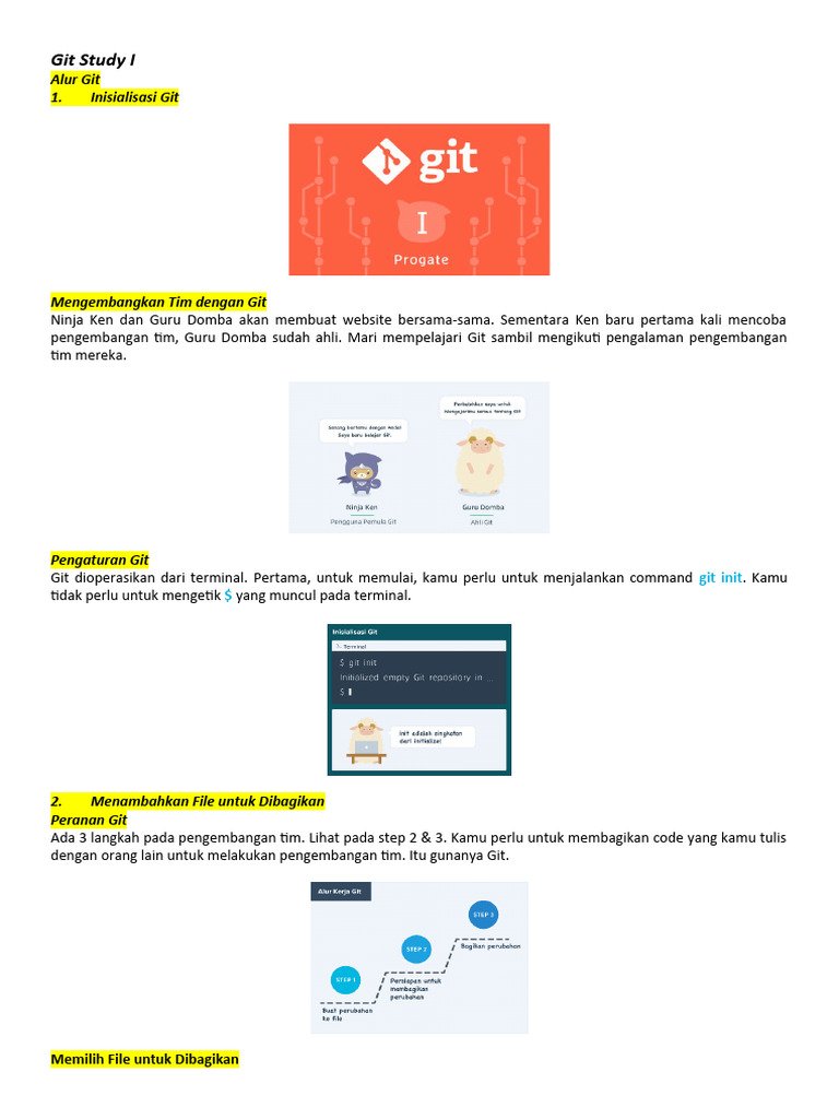 Panduan Dasar Penggunaan Git | PDF | Bisnis | Komputer