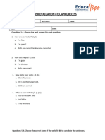 2 Evaluación Escrita Inglés 6to Básico