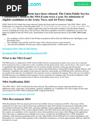 UPSC NDA 2024Exam Info