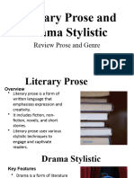 Literary Prose and Drama Stylistics