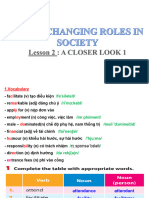 Unit 11 Changing Roles in Society Lesson 2 A Closer Look 1