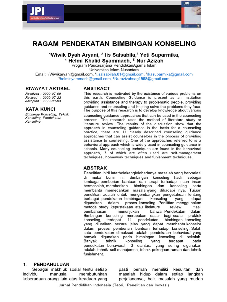Pendekatan Bimbingan Konseling Efektif | PDF