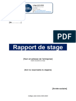 Modèle Rapport de Stage Format Word