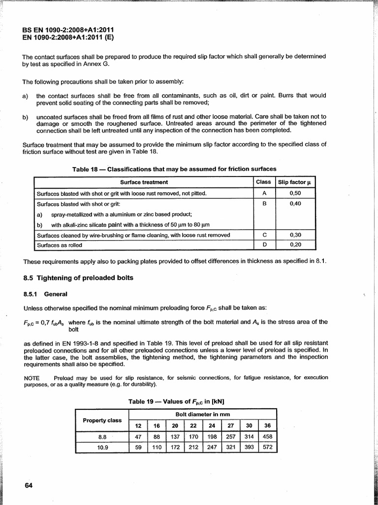 1090-2 Tightening of Preloaded Bolts | PDF