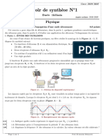 Devoir de Synthèse N°1: Physique Partie A