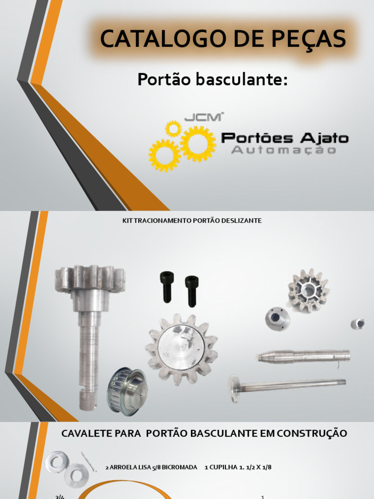 Catálogo de Peças para Portões Basculantes | PDF | Eixo | Engrenagem