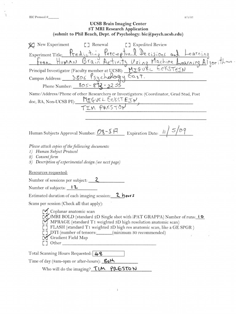 Eckstein BIC Application | PDF