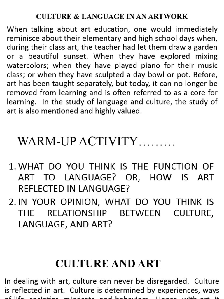 AA...CULTURE-LANGUAGE-IN-AN-ARTWORK | PDF | Human Communication ...