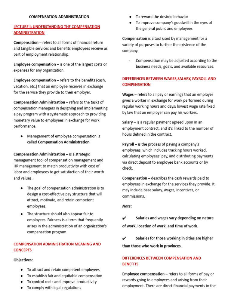Employee Compensation Administration Overview | PDF | Compensation And ...