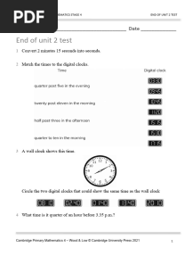 Prim Maths 4 2ed TR Unit 2 Test
