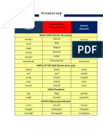 VOCABULARY- 1ER GRADO - UNIT 2